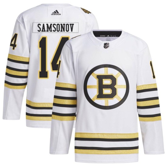 Sergei Samsonov Boston Bruins Authentic 100th Anniversary Primegreen Adidas Jersey - White
