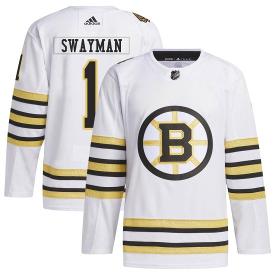 Jeremy Swayman Boston Bruins Authentic 100th Anniversary Primegreen Adidas Jersey - White