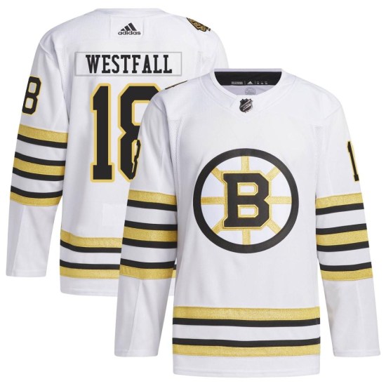 Ed Westfall Boston Bruins Authentic 100th Anniversary Primegreen Adidas Jersey - White