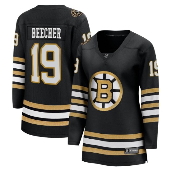 Johnny Beecher Boston Bruins Women's Premier Breakaway 100th Anniversary Fanatics Branded Jersey - Black