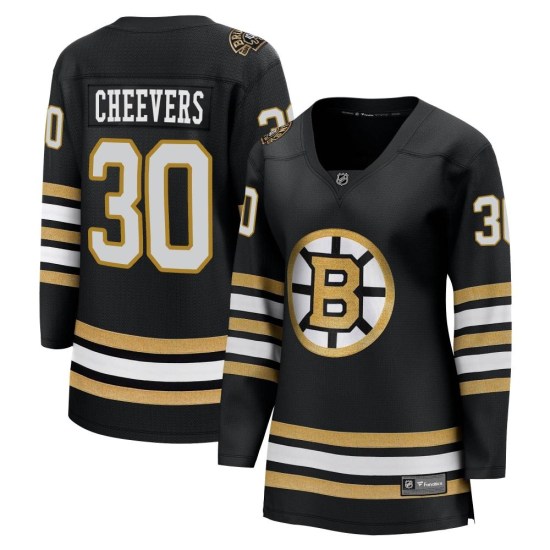 Gerry Cheevers Boston Bruins Women's Premier Breakaway 100th Anniversary Fanatics Branded Jersey - Black