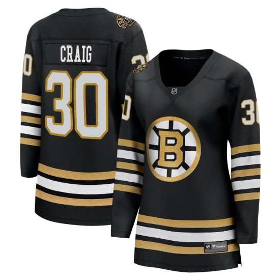Jim Craig Boston Bruins Women's Premier Breakaway 100th Anniversary Fanatics Branded Jersey - Black