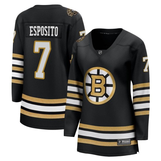 Phil Esposito Boston Bruins Women's Premier Breakaway 100th Anniversary Fanatics Branded Jersey - Black