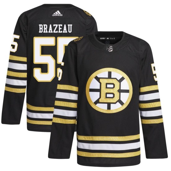 Justin Brazeau Boston Bruins Youth Authentic 100th Anniversary Primegreen Adidas Jersey - Black