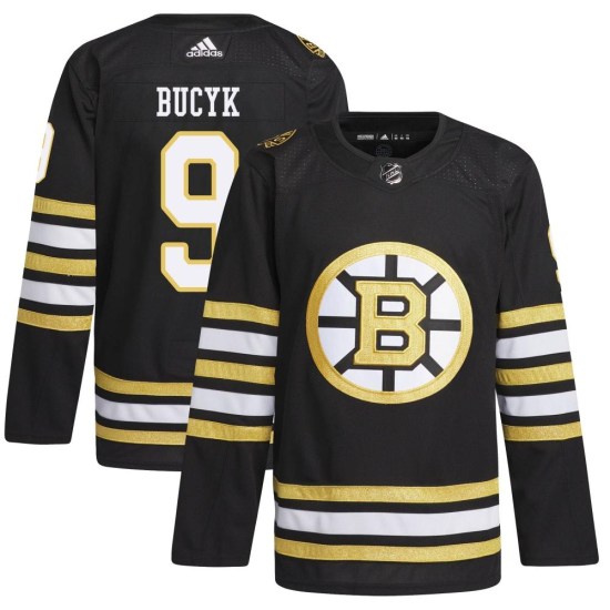 Johnny Bucyk Boston Bruins Youth Authentic 100th Anniversary Primegreen Adidas Jersey - Black