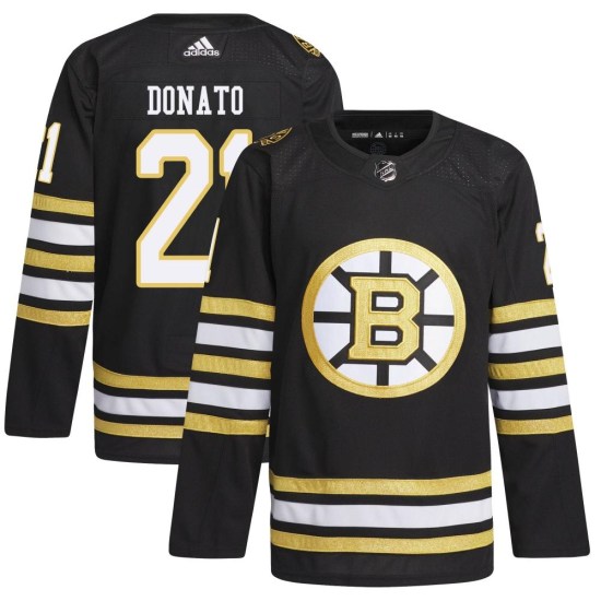Ted Donato Boston Bruins Youth Authentic 100th Anniversary Primegreen Adidas Jersey - Black