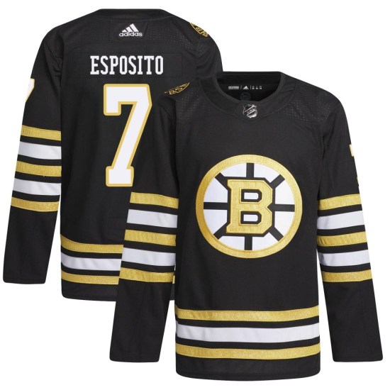 Phil Esposito Boston Bruins Youth Authentic 100th Anniversary Primegreen Adidas Jersey - Black