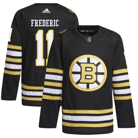 Trent Frederic Boston Bruins Youth Authentic 100th Anniversary Primegreen Adidas Jersey - Black