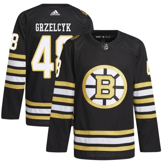 Matt Grzelcyk Boston Bruins Youth Authentic 100th Anniversary Primegreen Adidas Jersey - Black