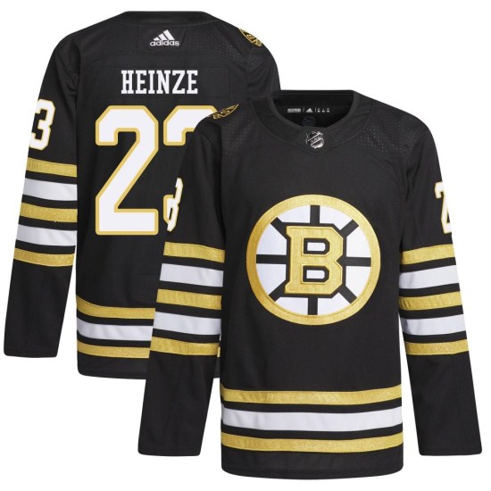 Steve Heinze Boston Bruins Youth Authentic 100th Anniversary Primegreen Adidas Jersey - Black