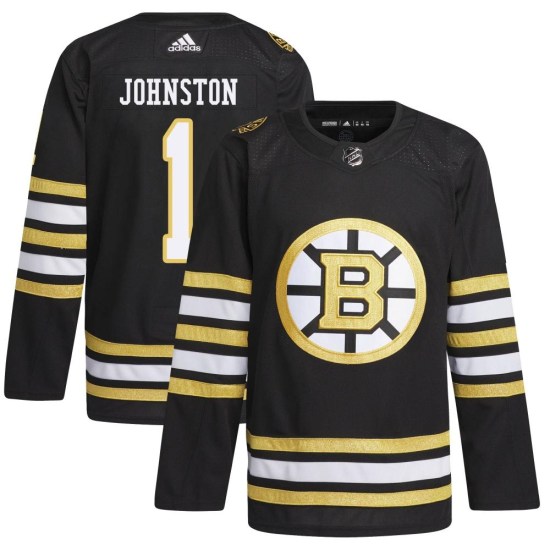 Eddie Johnston Boston Bruins Youth Authentic 100th Anniversary Primegreen Adidas Jersey - Black