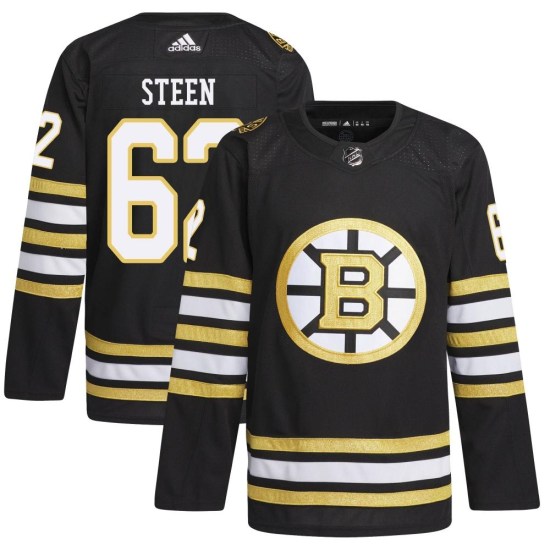 Oskar Steen Boston Bruins Youth Authentic 100th Anniversary Primegreen Adidas Jersey - Black