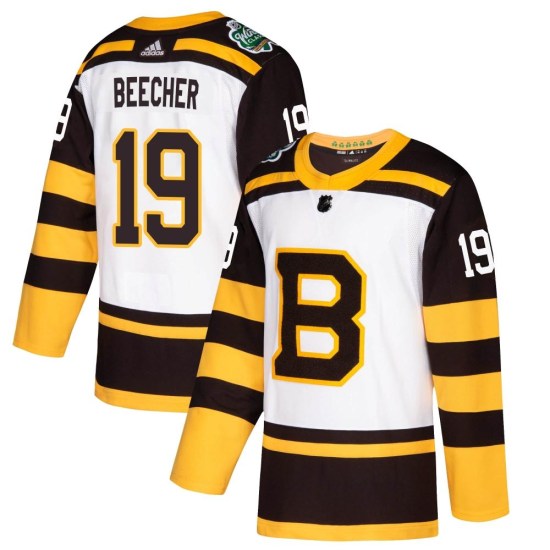 Johnny Beecher Boston Bruins Authentic 2019 Winter Classic Adidas Jersey - White