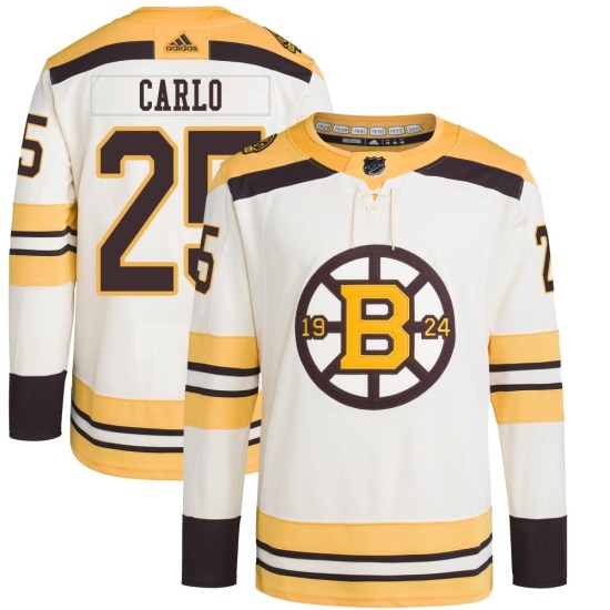 Brandon Carlo Boston Bruins Youth Authentic 100th Anniversary Primegreen Adidas Jersey - Cream