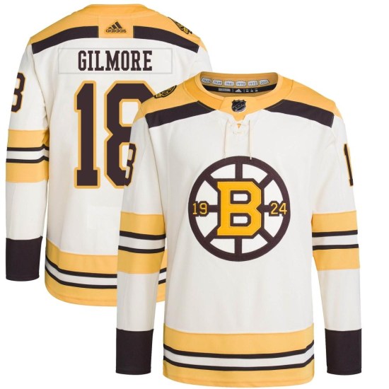 Happy Gilmore Boston Bruins Youth Authentic 100th Anniversary Primegreen Adidas Jersey - Cream