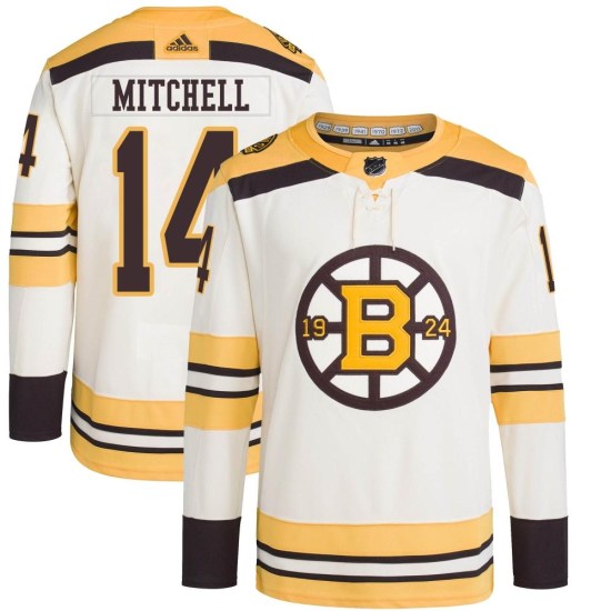 Ian Mitchell Boston Bruins Youth Authentic 100th Anniversary Primegreen Adidas Jersey - Cream