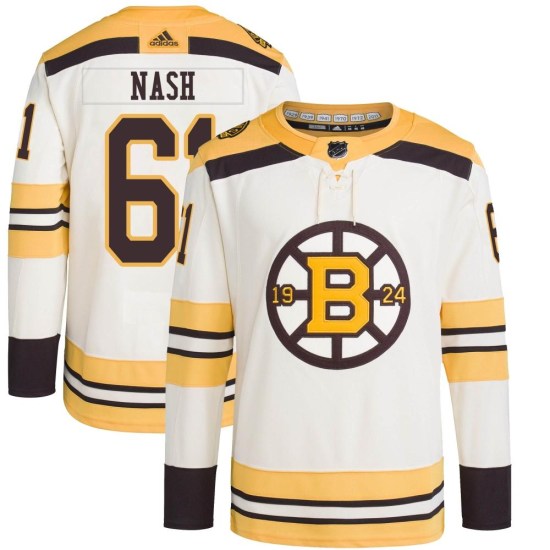 Rick Nash Boston Bruins Youth Authentic 100th Anniversary Primegreen Adidas Jersey - Cream