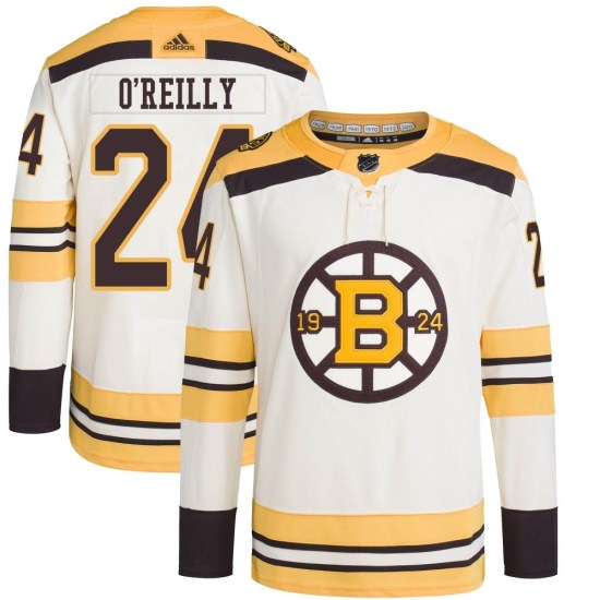 Terry O'Reilly Boston Bruins Youth Authentic 100th Anniversary Primegreen Adidas Jersey - Cream
