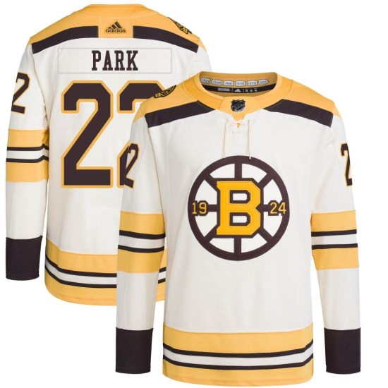Brad Park Boston Bruins Youth Authentic 100th Anniversary Primegreen Adidas Jersey - Cream