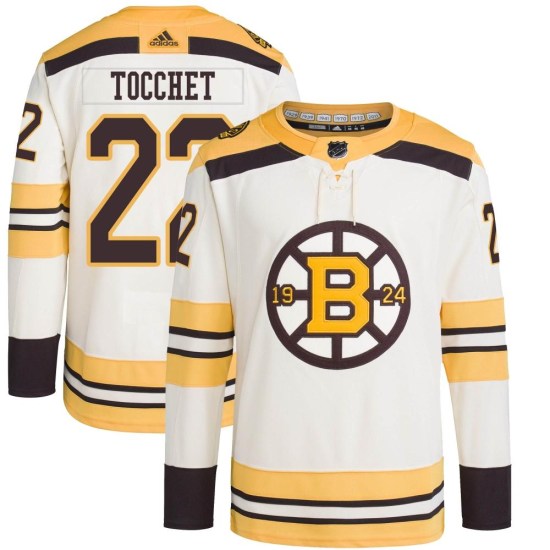 Rick Tocchet Boston Bruins Youth Authentic 100th Anniversary Primegreen Adidas Jersey - Cream