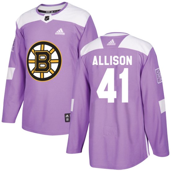 Jason Allison Boston Bruins Youth Authentic Fights Cancer Practice Adidas Jersey - Purple