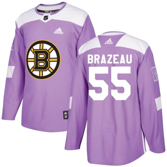 Justin Brazeau Boston Bruins Youth Authentic Fights Cancer Practice Adidas Jersey - Purple