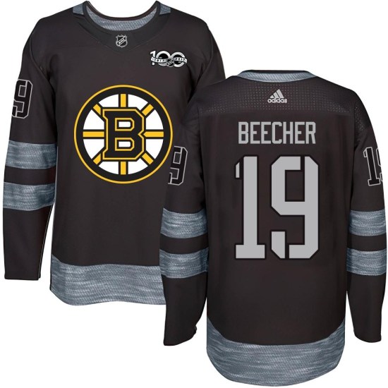 Johnny Beecher Boston Bruins Authentic 1917-2017 100th Anniversary Jersey - Black