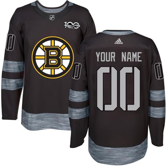 Custom Boston Bruins Authentic Custom 1917-2017 100th Anniversary Jersey - Black