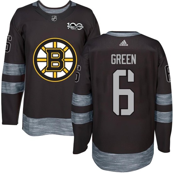 Ted Green Boston Bruins Authentic Black 1917-2017 100th Anniversary Jersey - Green