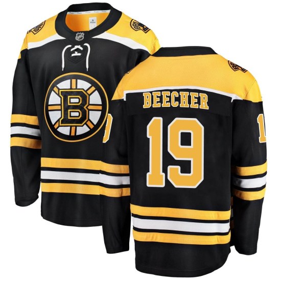 Johnny Beecher Boston Bruins Breakaway Home Fanatics Branded Jersey - Black