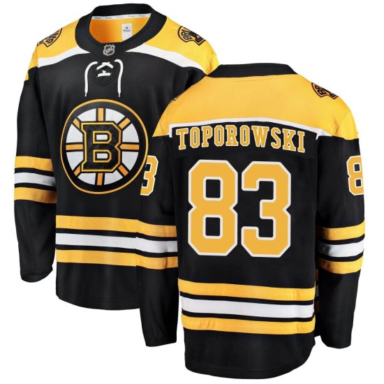 Luke Toporowski Boston Bruins Breakaway Home Fanatics Branded Jersey - Black