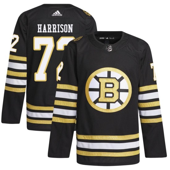 Brett Harrison Boston Bruins Authentic 100th Anniversary Primegreen Adidas Jersey - Black