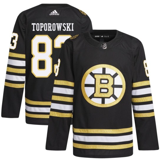 Luke Toporowski Boston Bruins Authentic 100th Anniversary Primegreen Adidas Jersey - Black