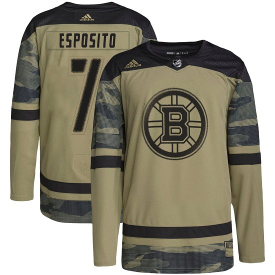 Phil Esposito Boston Bruins Authentic Military Appreciation Practice Adidas Jersey - Camo