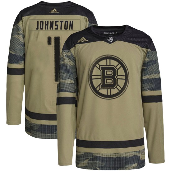 Eddie Johnston Boston Bruins Authentic Military Appreciation Practice Adidas Jersey - Camo