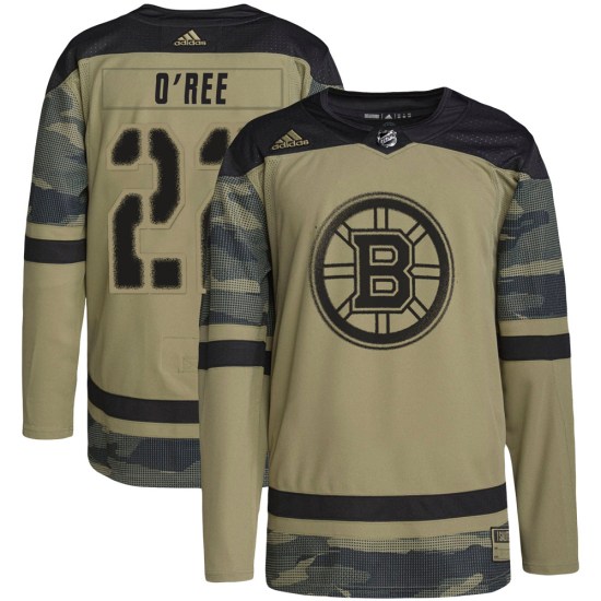 Willie O'ree Boston Bruins Authentic Military Appreciation Practice Adidas Jersey - Camo