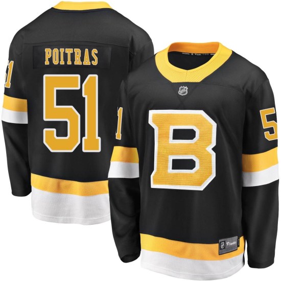 Matthew Poitras Boston Bruins Premier Breakaway Alternate Fanatics Branded Jersey - Black
