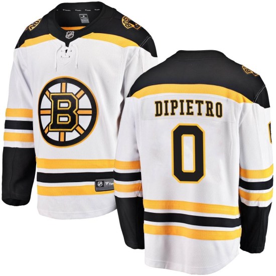 Michael DiPietro Boston Bruins Youth Breakaway Away Fanatics Branded Jersey - White