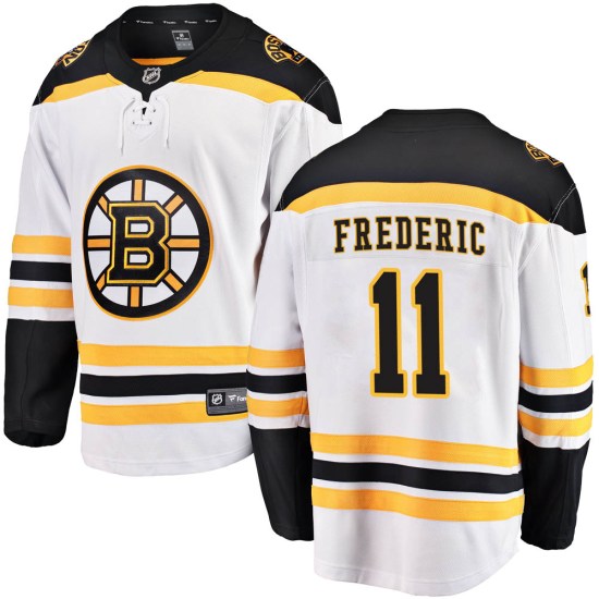 Trent Frederic Boston Bruins Youth Breakaway Away Fanatics Branded Jersey - White