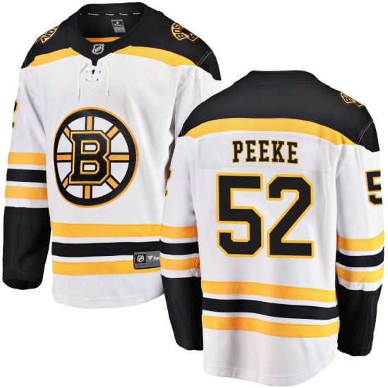 Andrew Peeke Boston Bruins Youth Breakaway Away Fanatics Branded Jersey - White