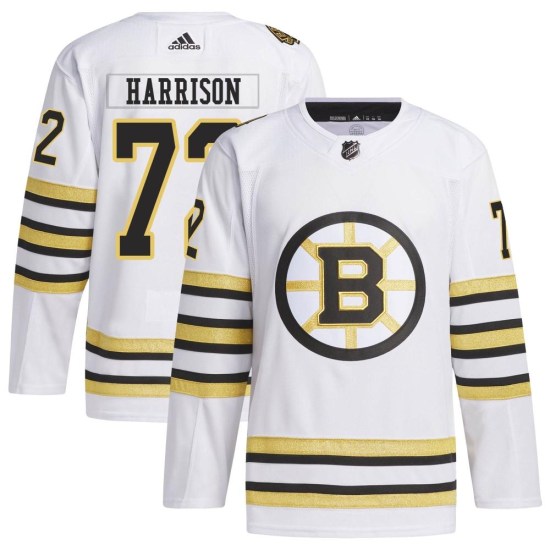 Brett Harrison Boston Bruins Youth Authentic 100th Anniversary Primegreen Adidas Jersey - White