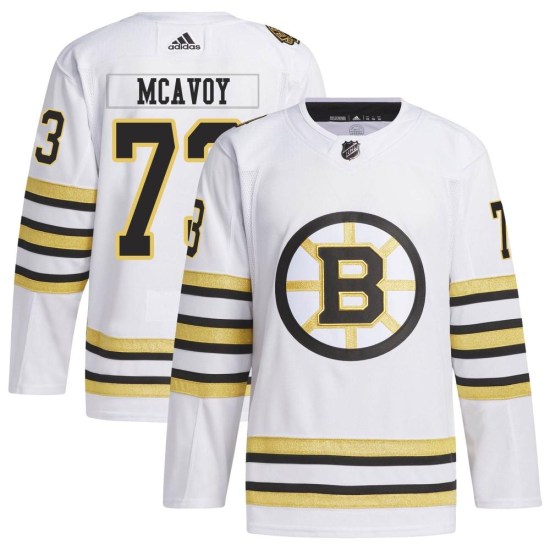 Charlie McAvoy Boston Bruins Youth Authentic 100th Anniversary Primegreen Adidas Jersey - White