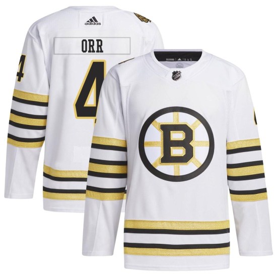 Bobby Orr Boston Bruins Youth Authentic 100th Anniversary Primegreen Adidas Jersey - White