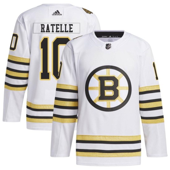 Jean Ratelle Boston Bruins Youth Authentic 100th Anniversary Primegreen Adidas Jersey - White