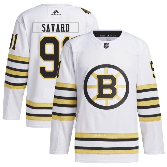 Marc Savard Boston Bruins Youth Authentic 100th Anniversary Primegreen Adidas Jersey - White