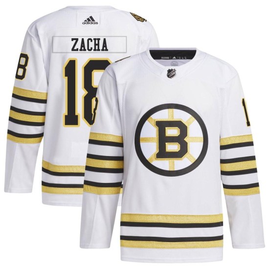 Pavel Zacha Boston Bruins Youth Authentic 100th Anniversary Primegreen Adidas Jersey - White
