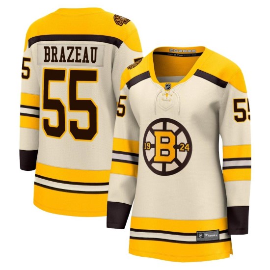 Justin Brazeau Boston Bruins Women's Premier Breakaway 100th Anniversary Fanatics Branded Jersey - Cream