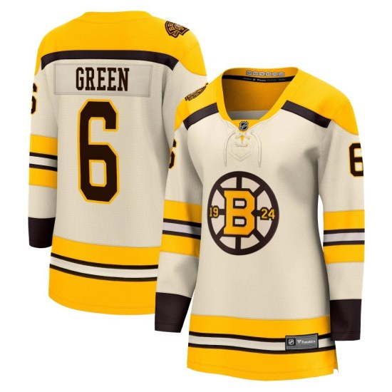 Ted Green Boston Bruins Women's Premier Breakaway Cream 100th Anniversary Fanatics Branded Jersey - Green