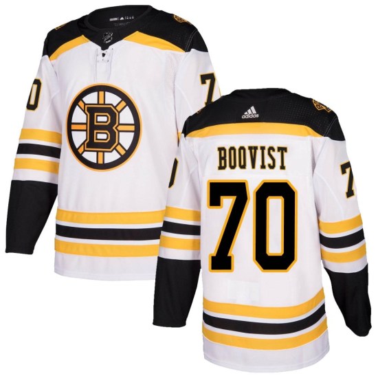 Jesper Boqvist Boston Bruins Youth Authentic Away Adidas Jersey - White