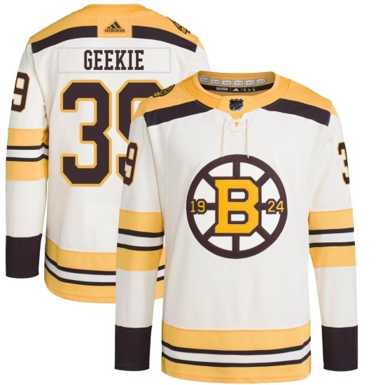 Morgan Geekie Boston Bruins Authentic 100th Anniversary Primegreen Adidas Jersey - Cream